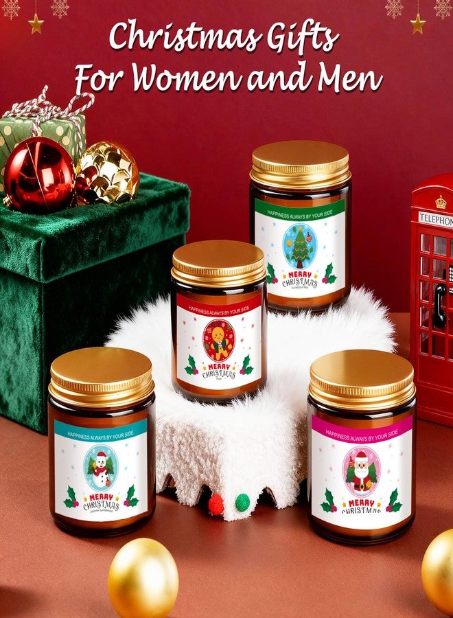 SUPERSUN Christmas Candle Set,Scented Candles for Holiday,4 Pack Natural Soy Candles for Home Scented,Christmas Gifts for Women and Men,Scents of Christmas Tree/Cookies/Spices/Flower - Image 4