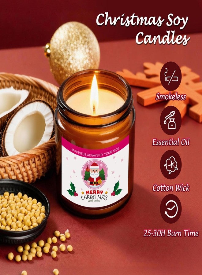 SUPERSUN Christmas Candle Set,Scented Candles for Holiday,4 Pack Natural Soy Candles for Home Scented,Christmas Gifts for Women and Men,Scents of Christmas Tree/Cookies/Spices/Flower - Image 3