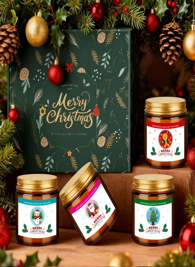 SUPERSUN Christmas Candle Set,Scented Candles for Holiday,4 Pack Natural Soy Candles for Home Scented,Christmas Gifts for Women and Men,Scents of Christmas Tree/Cookies/Spices/Flower - Image 5