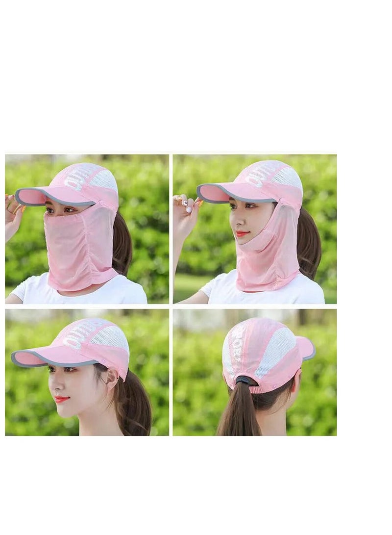 Generic Women's Summer Outdoor Quick Dry Sun Protection Hat Face Covering Cycling Hat Lace Net Cap Breathable Cool Design - Image 3
