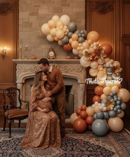 kozee Neutral burnt orange balloon arch kit 130pcs with double stuffed Terracotta orange cream peach gray Balloons for fall Baby Shower fall Birthday Boho Wedding bride to be decorations - Image 3