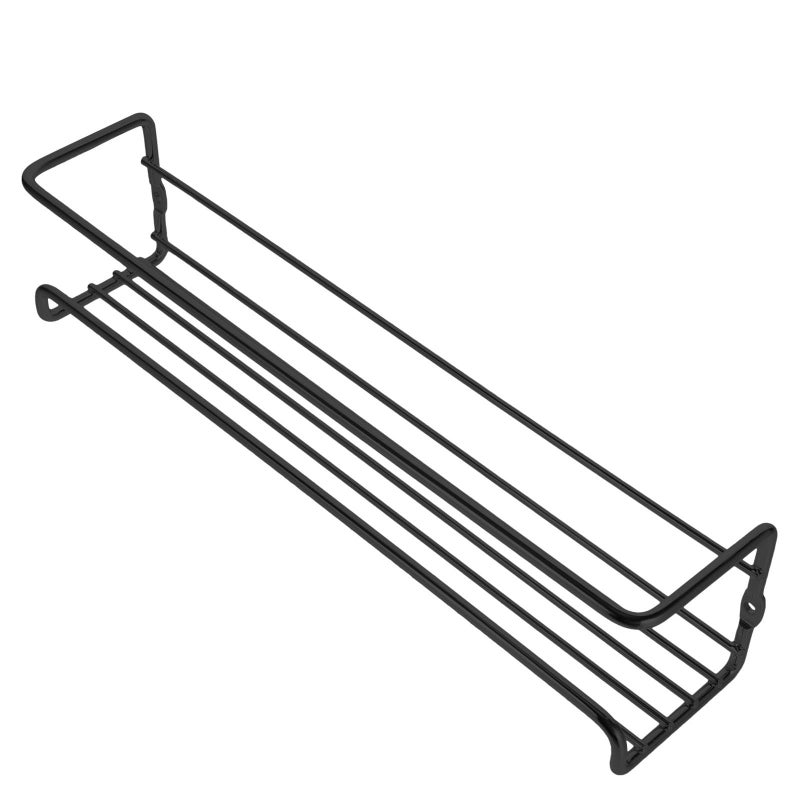 Black Metal No Drill Wall Spice Rack Kitchen Hanging Shelf - Image 2