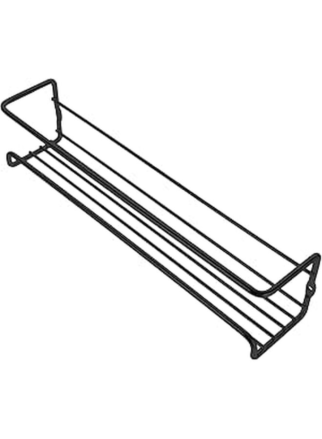 Black Metal No Drill Wall Spice Rack Kitchen Hanging Shelf - Image 1