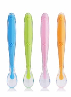 Excefore Baby Spoons Silicone Spoon for Baby Feeding and Infant Weaning BPA Free Baby Feeding and weaning Spoons for with Baby Spoon Set Baby Food Pouches Cutlery for Babies  - Image 1