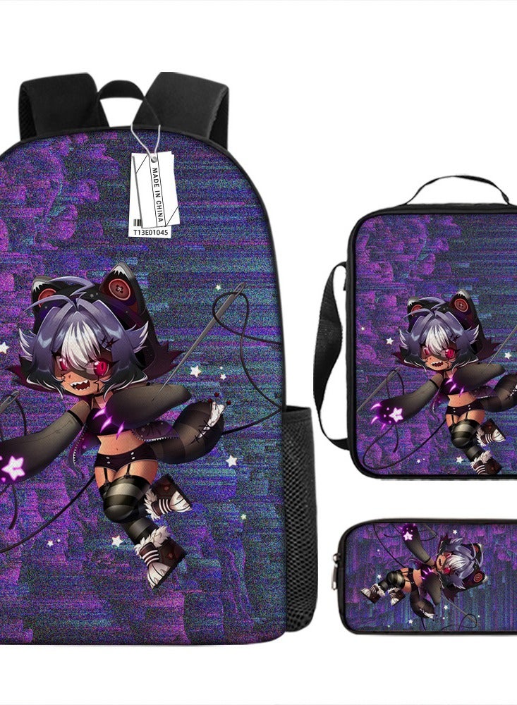 New Dragon Ball Printed Backpack Polyester Schoolbag Fashion Shoulder Bag Student Pencil Bag Three-piece Set,40-three-piece set; backpack + shoulder bag + pencil bag - 45  - Image 1