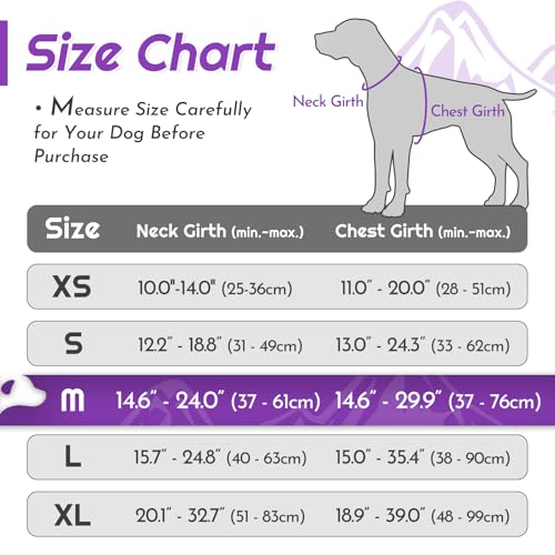 Eagloo Dog Harness Medium Sized Dog, No Pull Service Vest with Reflective Strips and Control Handle, Adjustable and Comfortable for Walking, No Choke Pet Harness with 2 Metal Rings, Purple, M - Image 2