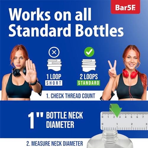Bar5F مضخات بار5F سعة 1 لتر لزجاجات الشامبو والبلسم بسعة 33.8 أونصة للعلامات التجارية الاحترافية (أبيض وأسود) - Image 3