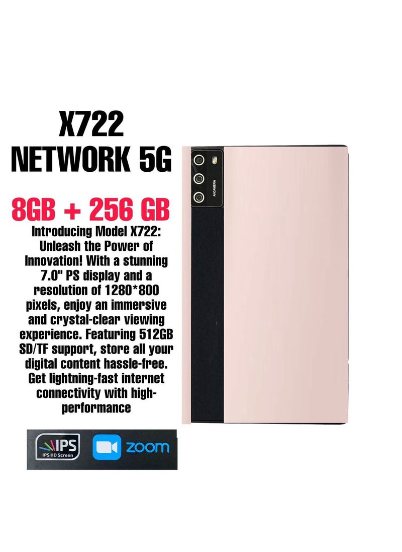 7 -Inch ITouch Smart Tablet X722 Android 12.1 Tab With 256GB ROM 8GB RAM Quad Core Wi-Fi 5G LTE Dual Sim with Wireless Keyboard and PU Tablet Cover
