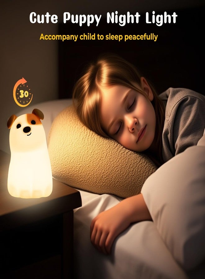 AVEKI Puppy Night Light for Kids, Cute Dog Lamp Dog Lover Gifts for Women & Kid, Dimmable Silicone Animal Night Light for Baby Nursery, Rechargeable Touch Desk Lamp Table Lamp, Kawaii Room Decor - Image 4