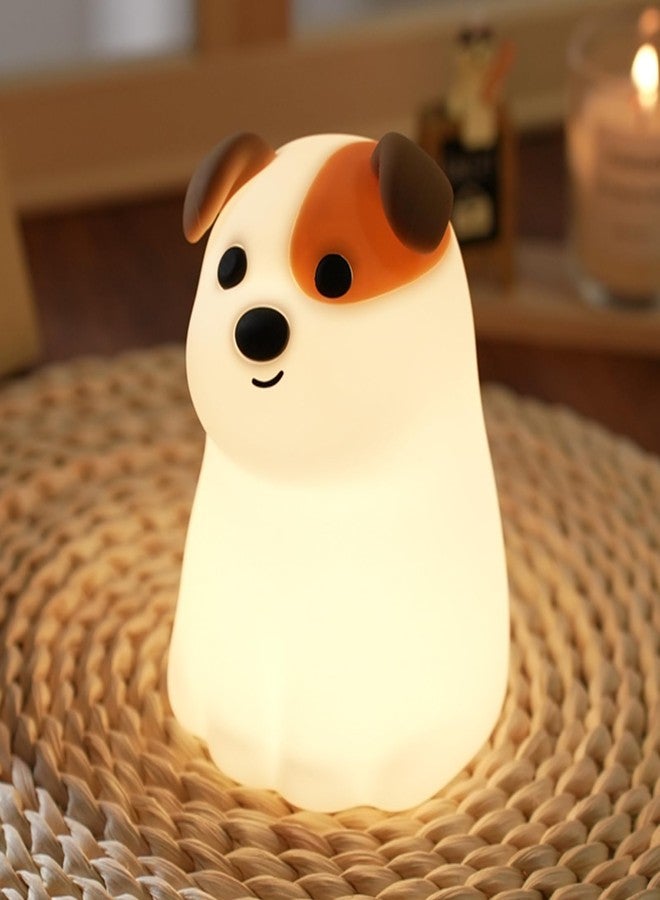 AVEKI Puppy Night Light for Kids, Cute Dog Lamp Dog Lover Gifts for Women & Kid, Dimmable Silicone Animal Night Light for Baby Nursery, Rechargeable Touch Desk Lamp Table Lamp, Kawaii Room Decor - Image 1