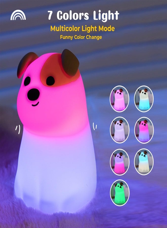 AVEKI Puppy Night Light for Kids, Cute Dog Lamp Dog Lover Gifts for Women & Kid, Dimmable Silicone Animal Night Light for Baby Nursery, Rechargeable Touch Desk Lamp Table Lamp, Kawaii Room Decor - Image 3