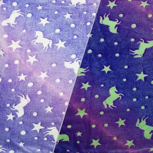 TONY STARK ULTRAAGLOW Glow in The Dark Blanket for Kids (0-15 Years, 200x152 Cm) Soft Flannel Fleece Throw, Cozy & Warm All-Season Radium Blanket, for Boys & Girls (Purple Star) - Image 4