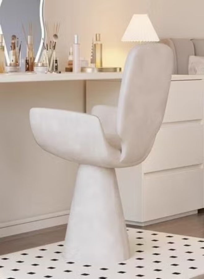 Raffine Modern Sculptural Swivel Accent Chair with Solid Wood Core and Soft Velvet Upholstery, 360-Degree Rotating Designer Chair Featuring Curved Backrest and Pedestal Base for Contemporary Dining, Living, or Statement Interiors 55 x 58 x 82 cm. - Image 3