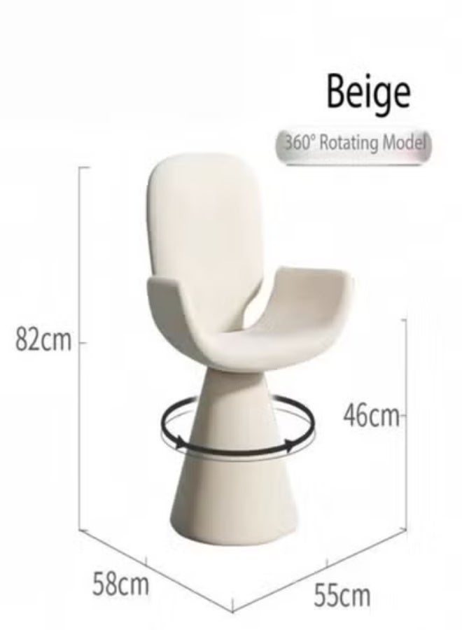 Raffine Modern Sculptural Swivel Accent Chair with Solid Wood Core and Soft Velvet Upholstery, 360-Degree Rotating Designer Chair Featuring Curved Backrest and Pedestal Base for Contemporary Dining, Living, or Statement Interiors 55 x 58 x 82 cm. - Image 5