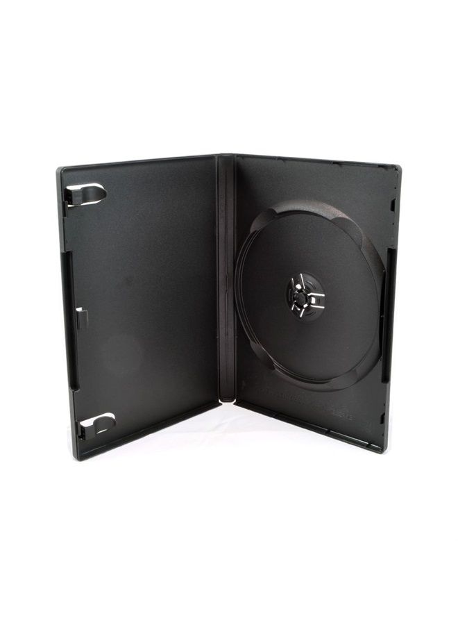 maxtek Standard 14mm Black Single Disc DVD Cases with Outer Clear Sleeve (25 Pack) - Image 1