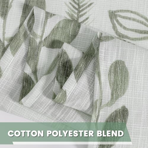 MEETSKY Sage Green Curtains 84 Inches Long 2 Panels Boho Curtains for Living Room Light Filtering Patterned Drapes for Bedroom Linen Style Back Tab Leaf Print Window Treatment, 50” Wide Each Panel - Image 5