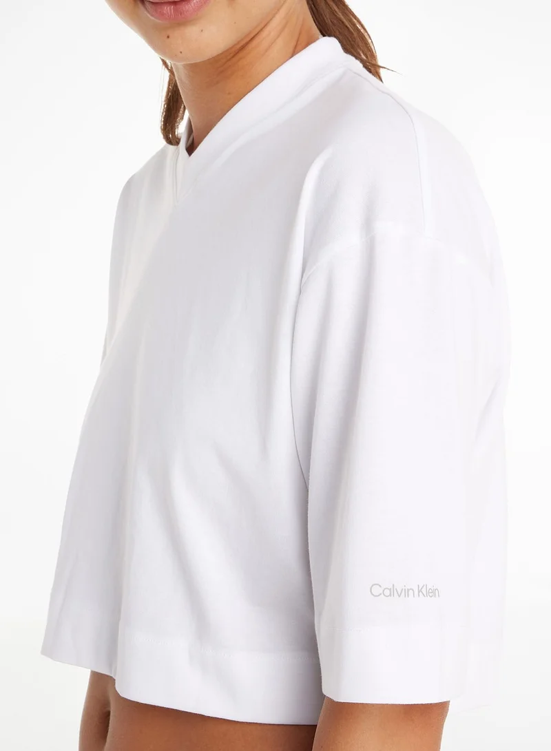Calvin Klein Sports Logo Cropped T-Shirt