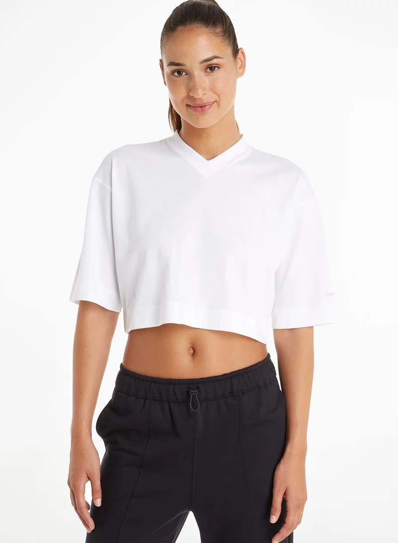 Calvin Klein Sports Logo Cropped T-Shirt