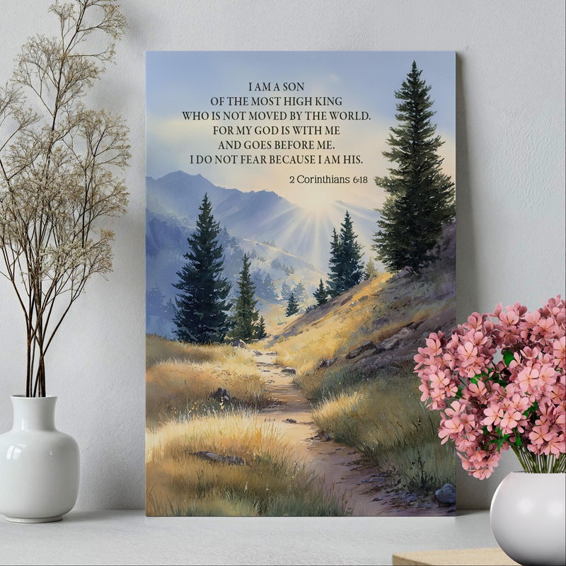 TNESSENTIAL Child of God Affirmation 2 Corinthians 6:18 Bible Verse Wall Art Poster or Canvas Print, Inspirational Faith Print, Boy Nursery Room Decor - Image 4