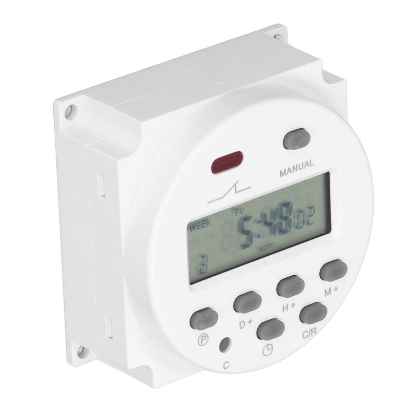 Timer Switch: 16 Customizable Programs, 60-Day Data Preservation, Plug-In Wiring - LCD Display Electronic Timer for Home Appliances Street Lights Advertising Lights - Image 1