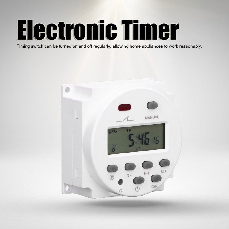 Timer Switch: 16 Customizable Programs, 60-Day Data Preservation, Plug-In Wiring - LCD Display Electronic Timer for Home Appliances Street Lights Advertising Lights - Image 5