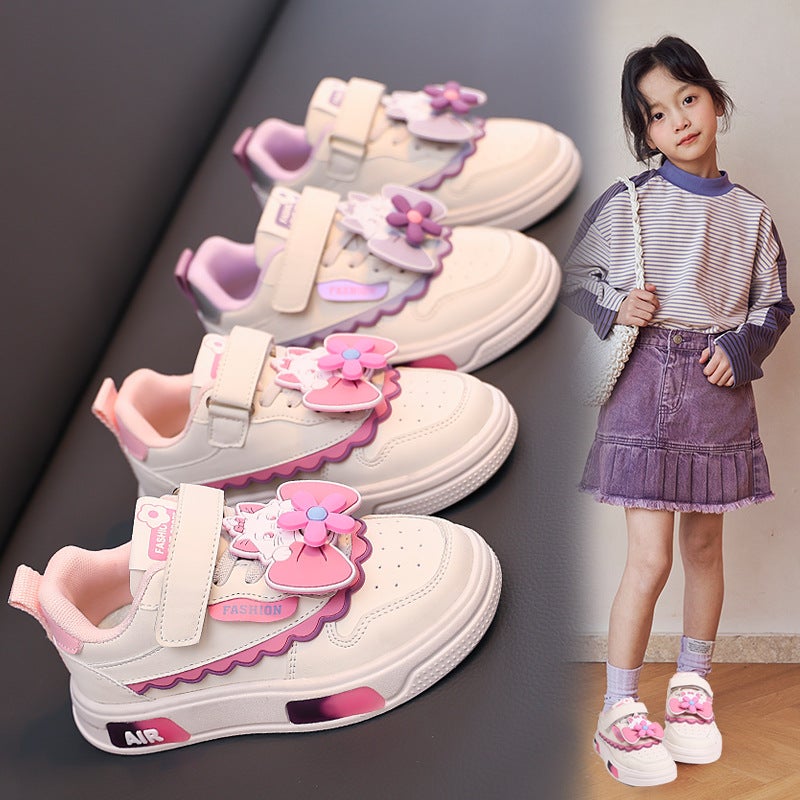 Girls' Board Shoes 2025 Spring New Arrival Bow Shoes Autumn Cute Girls' Casual Shoes All-Match Princess Shoes - Image 2