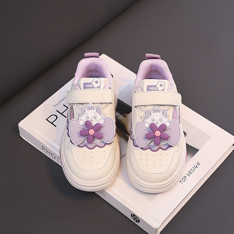 Girls' Board Shoes 2025 Spring New Arrival Bow Shoes Autumn Cute Girls' Casual Shoes All-Match Princess Shoes - Image 1