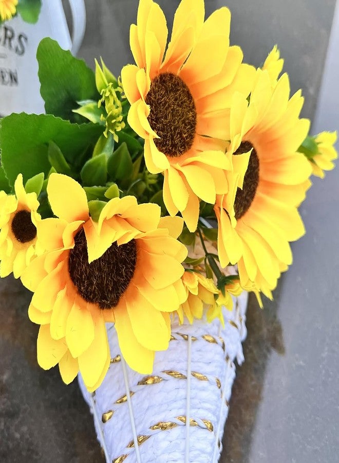 Amajoy 4 Bunches Artificial Sunflower Bouquet, Fake Silk Sunflower Flowers, Realistic Silk Sunflowers for Home Hotel DIY Craft Wedding Party Decoration Indoor and Outdoor Decor, XRK-4 - Image 5