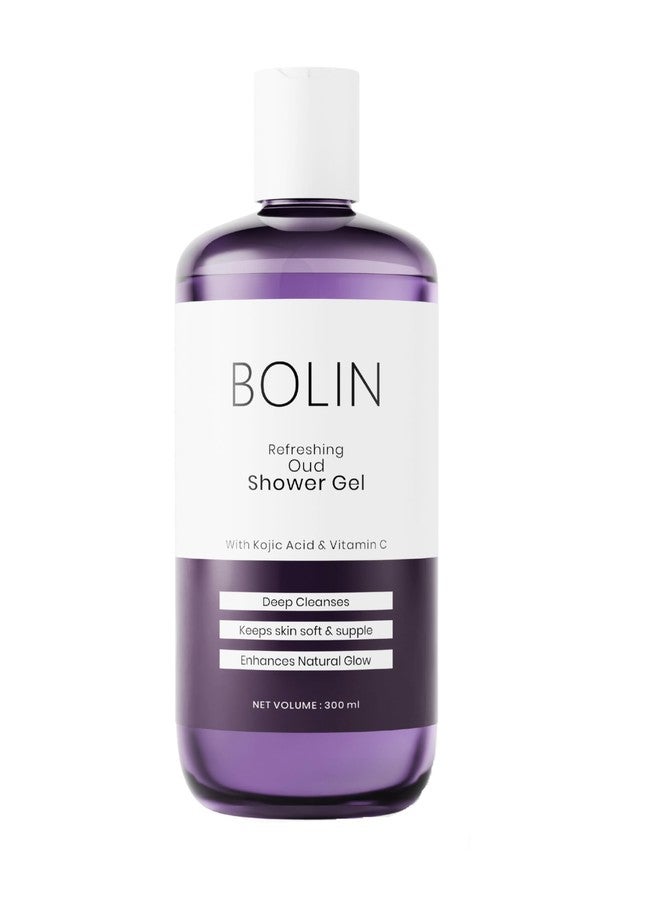 bolin جل استحمام بولين عود، 300 مل | مع حمض كوجيك وفيتامين سي | ينظف بعمق | يحافظ على نعومة البشرة ومرونتها | يعزز الإشراقة الطبيعية | لجميع أنواع البشرة | للرجال والنساء. - Image 1