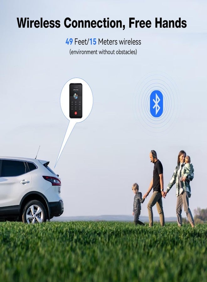 تيك نيت سماعة رأس لاسلكية بتقنية بلوتوث من TECKNET مزودة بميكروفون للكمبيوتر، سماعة رأس بلوتوث للشاحنات مزودة بخاصية إلغاء الضوضاء بالذكاء الاصطناعي وزر كتم الصوت، سماعة رأس بلوتوث للعمل من المنزل أو المكتب أو مركز الاتصال - Image 4