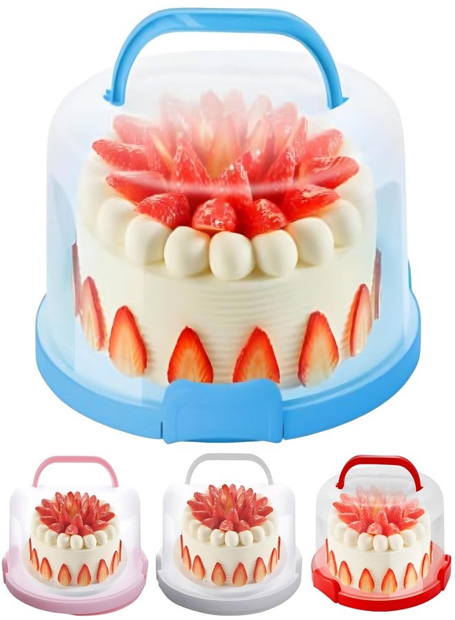 CLAPONE Cake Carrier with Lid and Handle/Cake Containers/Cake Holder for 11 inch/Cake with 3 Handles Cupcake Carrier/Cake Boxe Packing/Plastic Cover Three Sided Base/Round Storage Carrier(Multicolour) - Image 1