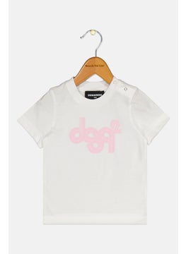 DSQUARED2 Toddlers Girl Brand Logo Short Sleeve Top, White  - Image 1
