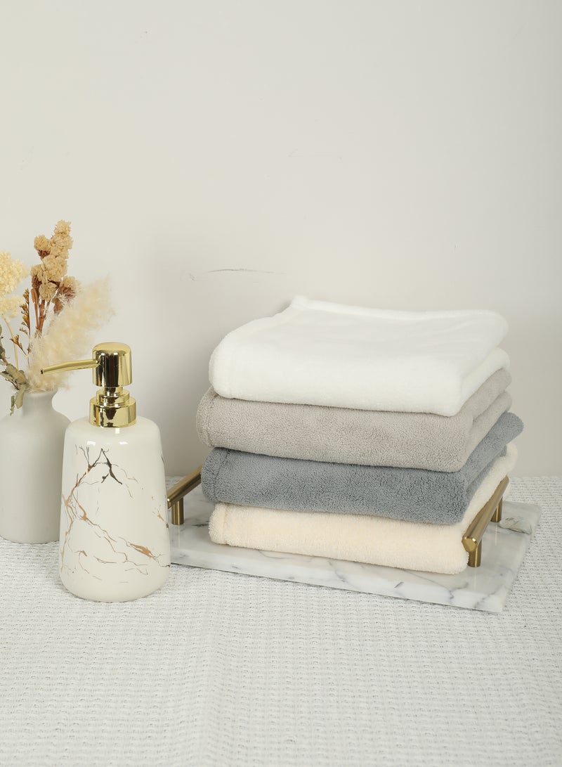 Dark Grey Face Towel - Ultra-Soft Coral Fleece, Super Absorbent, Lightweight, and Gentle on Skin - Stylish, Quick-Dry, and Durable for Daily Use