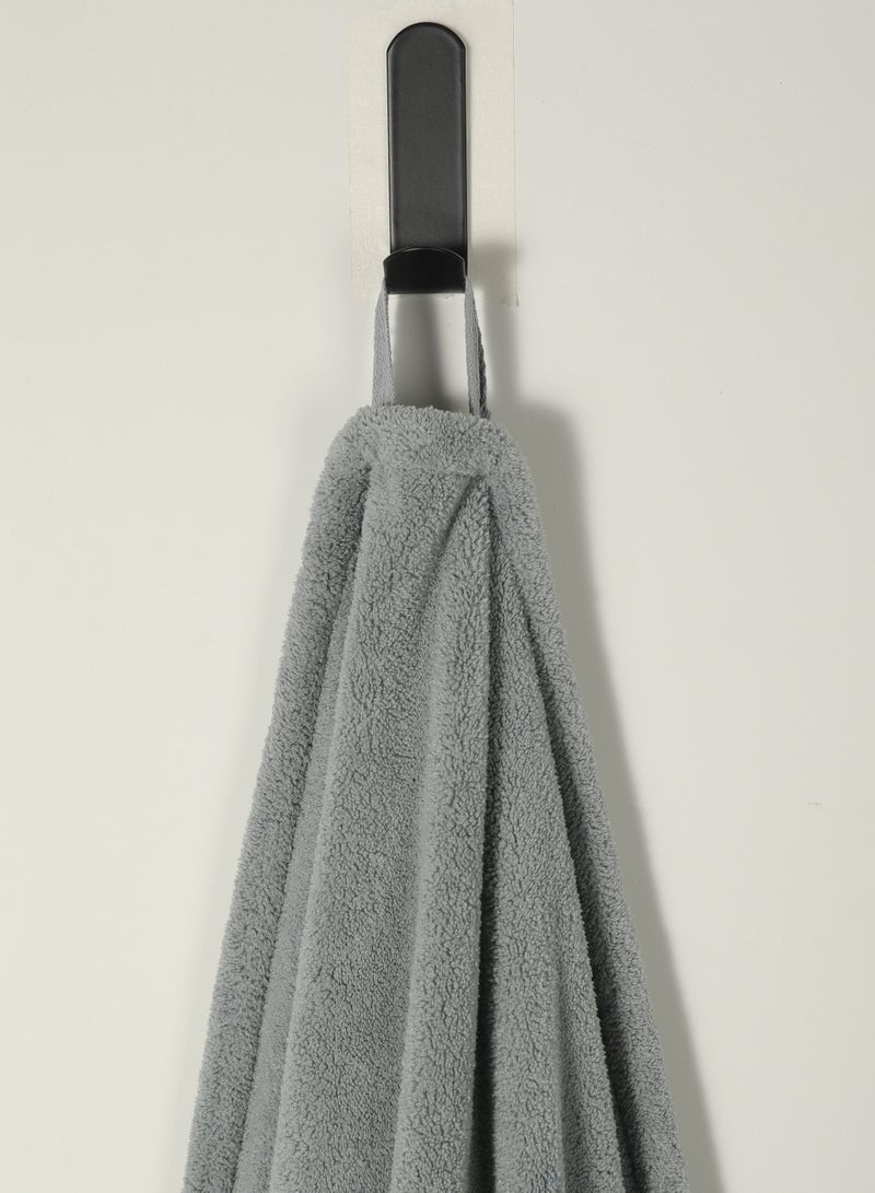 Dark Grey Face Towel - Ultra-Soft Coral Fleece, Super Absorbent, Lightweight, and Gentle on Skin - Stylish, Quick-Dry, and Durable for Daily Use