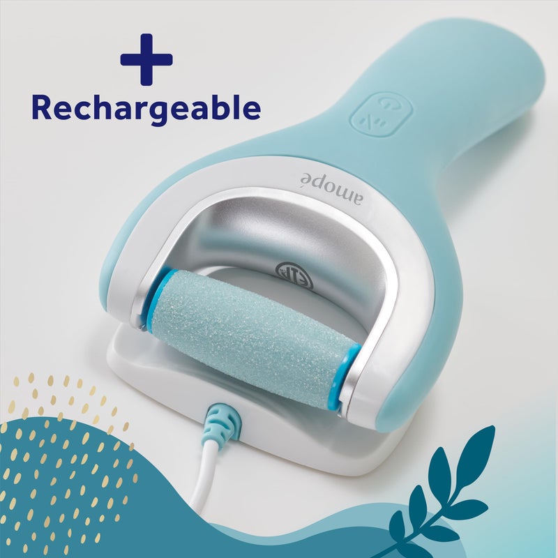 Amope Pedi Perfect Pro Wet & Dry Electric Foot File Callus Remover Kit, Waterproof, Rechargeable, Pedicure Tool for Feet, Removes Hard, Dead Skin, Feet Scrubber w/ Diamond Crystals, w/ 3 Roller Heads - Image 5