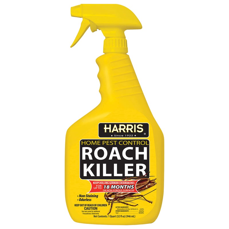 Harris Roach Killer, Liquid Spray with Odorless and Non-Staining 12-Month Extended Residual Kill Formula (32oz) - Image 1