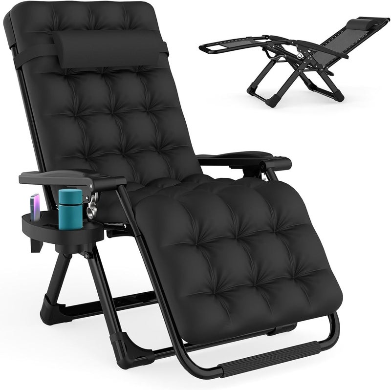 ZENPETIO Zero Gravity Chair, Reclining Camping Chair with Cup Holder and with Removable Cushion, Anti Gravity Lounge Chair for Indoor and Outdoor - Image 1