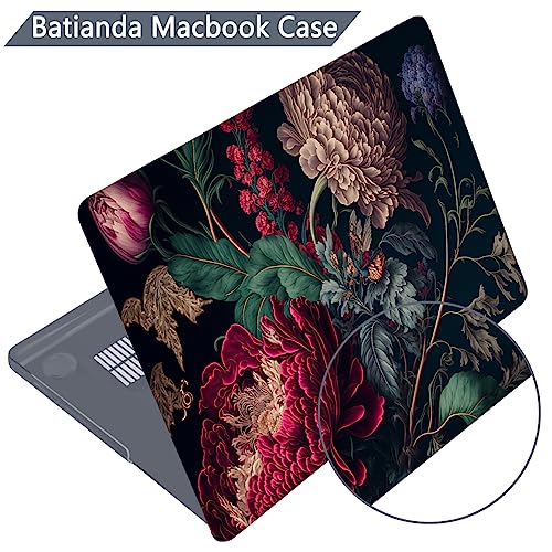 Batianda for MacBook Pro 14 Inch Case 2026-2021 Release M5 M4 M3 M2 M1 Pro/Max, 1.2mm Slim Graphic Hard Shell Cover with Keyboard Cover, Screen Protector 4-in-1 Bundle, Vintage Flower - Image 5