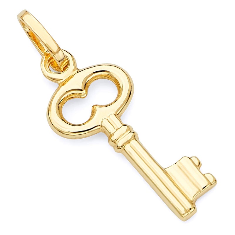 The World Jewelry Center 14k REAL Yellow Gold Key Charm Pendant - Image 5