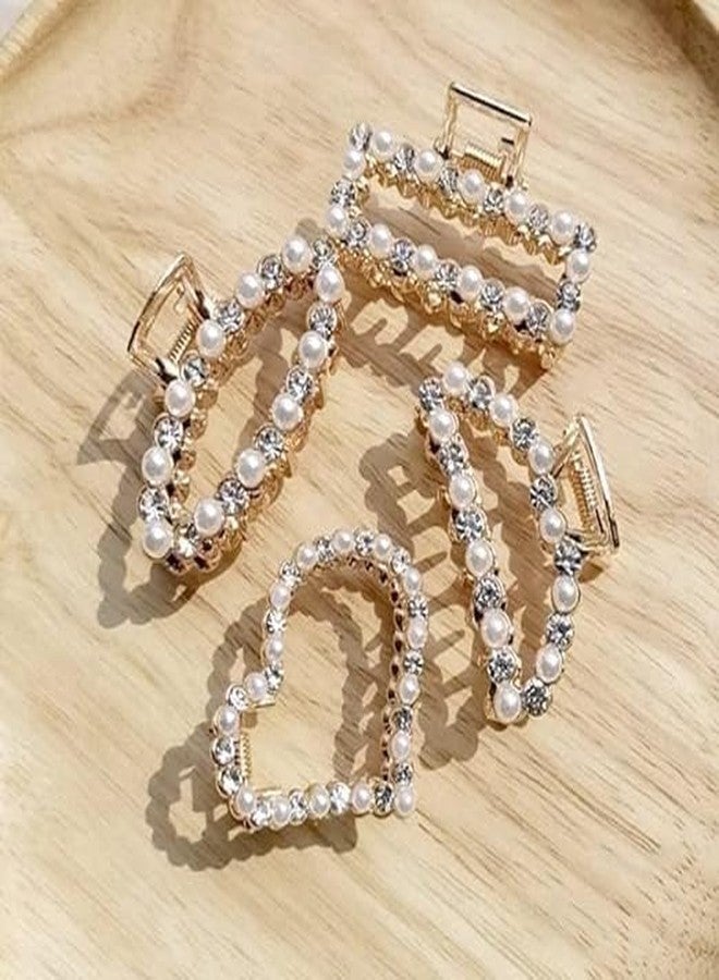 MYSELF PEARL AND DIAMOND HAIR CLAW 4PCS SET - Image 1