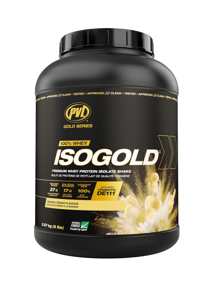 PVL Gold Series 100% WHEY ISOGOLD 2.27kg (5lbs) - Banana Cream