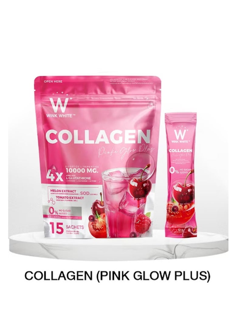 Wink White باقة WINK WHITE كولاجين بريق وردي بلس وكولاجين هيا الأزرق بلس 1 عبوة 15 كيس - Image 1
