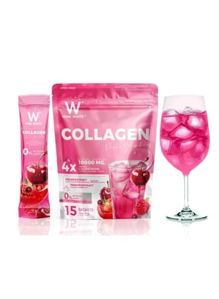 Wink White باقة WINK WHITE كولاجين بريق وردي بلس وكولاجين هيا الأزرق بلس 1 عبوة 15 كيس - Image 2