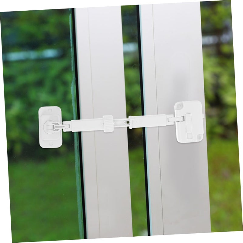 White Adjustable Window Lock Limiter Safety Sliding Glass Door Security Easy Installation - Image 5