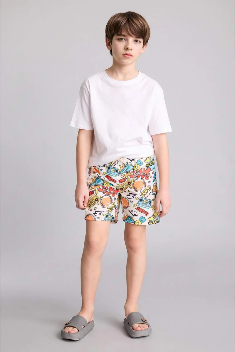 DeFacto Boy Regular Fit Printed Swim Shorts
