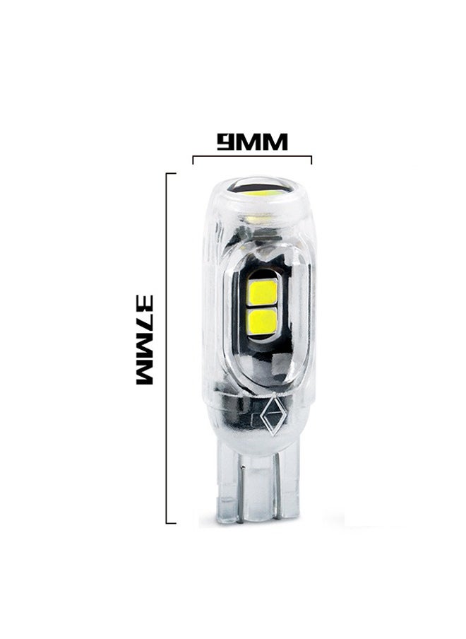 Generic 2Pcs License Plate Lamp T10 2835 3030 5smd Automotive LED Highlight 5W5 Poleless Decoding Car Bulb Side Marker Light License Plate Lamp Courtesy Step Lamp Luggage Compartment Clearance White Light  - Image 2