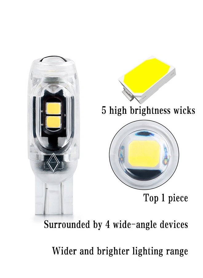 Generic 2Pcs License Plate Lamp T10 2835 3030 5smd Automotive LED Highlight 5W5 Poleless Decoding Car Bulb Side Marker Light License Plate Lamp Courtesy Step Lamp Luggage Compartment Clearance White Light  - Image 3