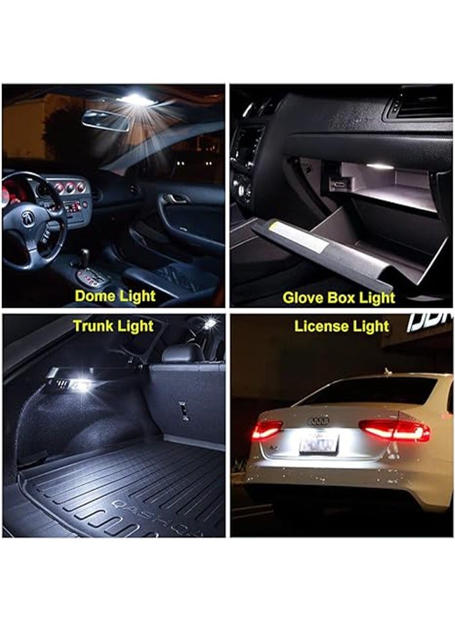 2Pcs License Plate Lamp T10 2835 3030 5smd Automotive LED Highlight 5W5 Poleless Decoding Car Bulb Side Marker Light License Plate Lamp Courtesy Step Lamp Luggage Compartment Clearance White Light