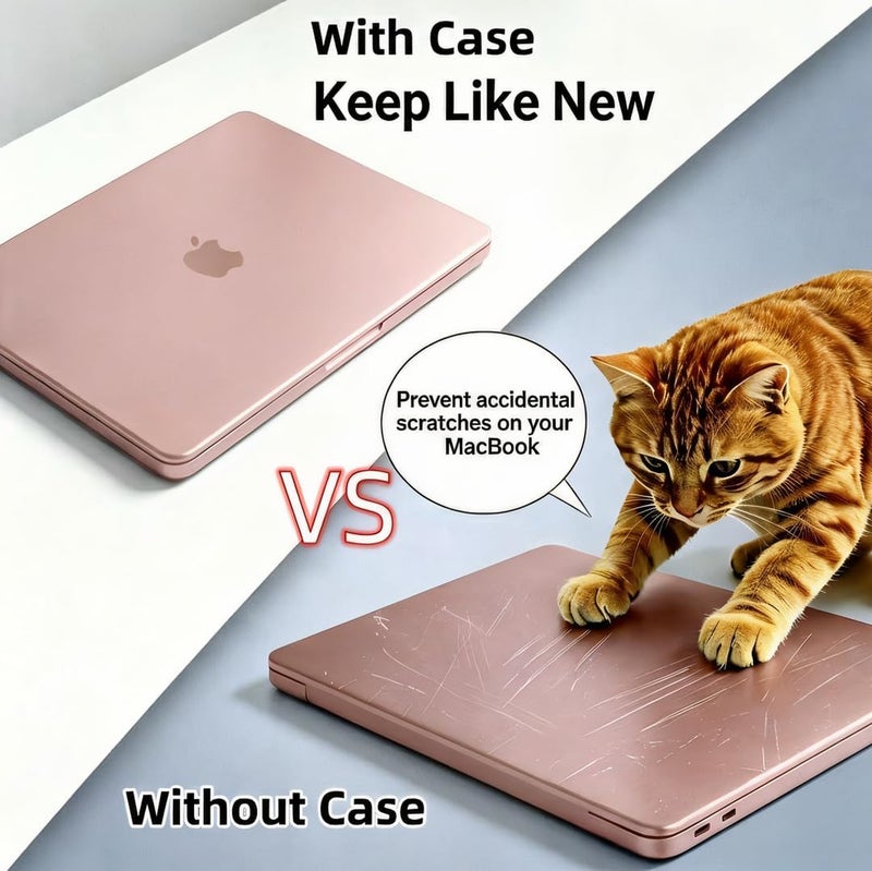 Se7enline Compatible with MacBook Neo 13 inch Case 2026 Model A3404, Hard Shell & Washable Keyboard Cover, Anti-Scratch Anti-Drop Slim Fit Protective for Daily Use Travel,Blush Pink - Image 4