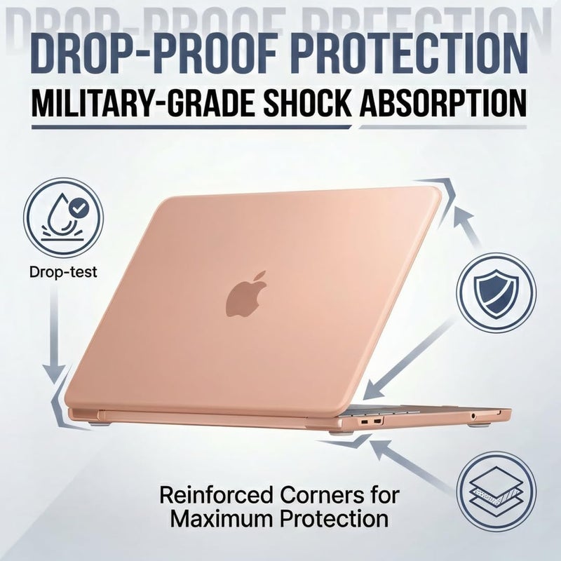 Se7enline Compatible with MacBook Neo 13 inch Case 2026 Model A3404, Hard Shell & Washable Keyboard Cover, Anti-Scratch Anti-Drop Slim Fit Protective for Daily Use Travel,Blush Pink - Image 3